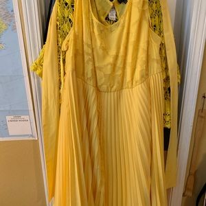 Pleated Yellow dress